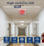 LED Exit Sign with Emergency Light,Double-Sided&Battery Backup 2Pack