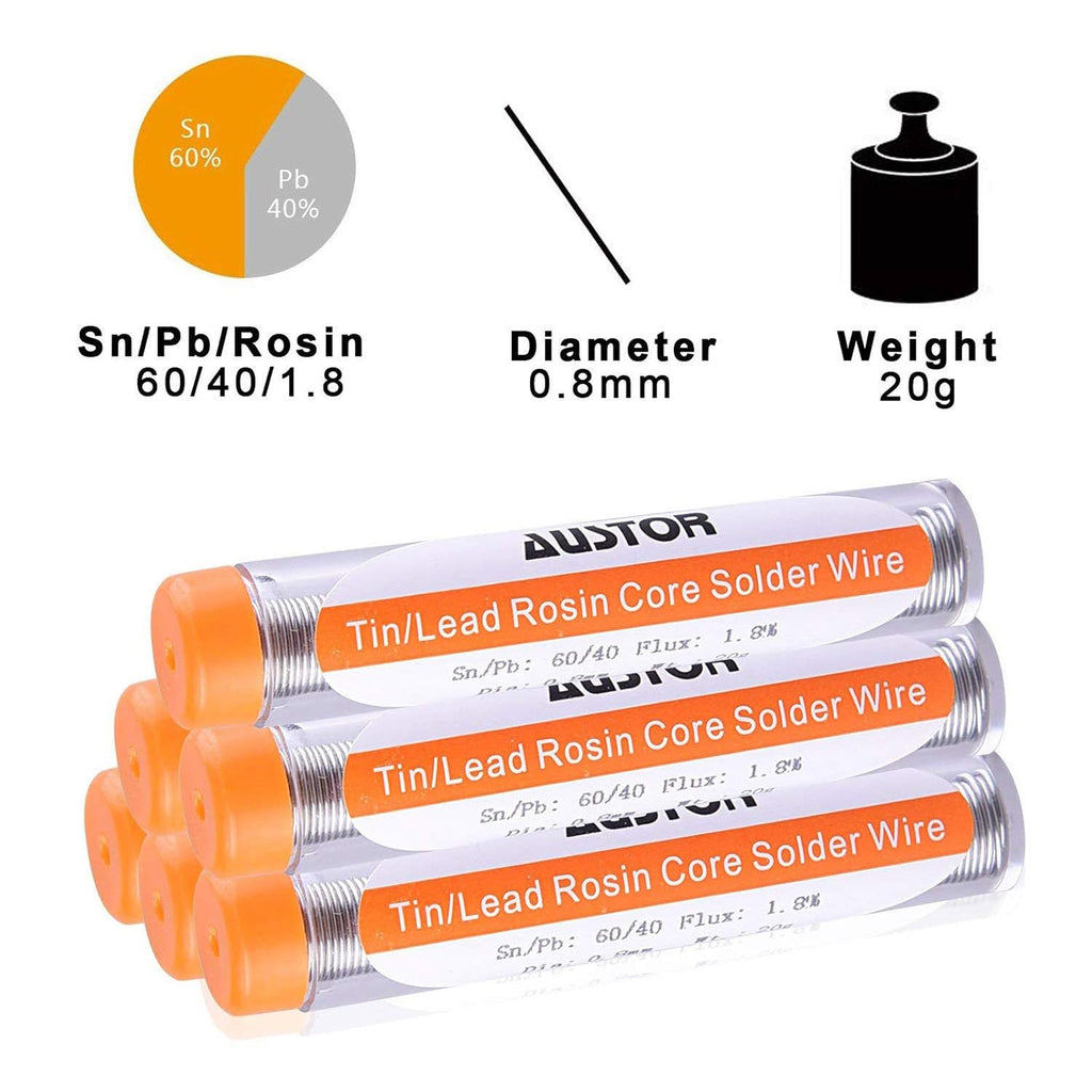 AUSTOR 60-40 Rosin Core Solder Wire Tin Lead Electrical Soldering Tools
