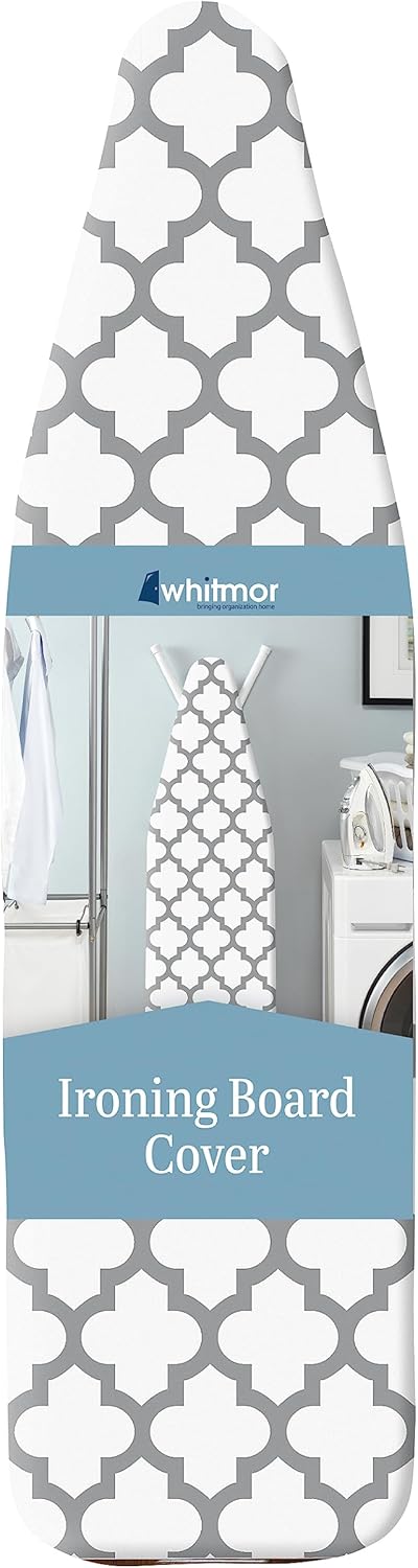 Deluxe Ironing Board Cover with 6mm Fiber Pad, Fits 15 x 54 In | 88gsm cover, 6mm fiber pad, 190T elastic fit