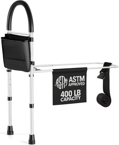Bed Assist Rail Bed Rails Ror Seniors with Adjustable Heights with Storage Pocket Easy to get in or Out of Bed Safely