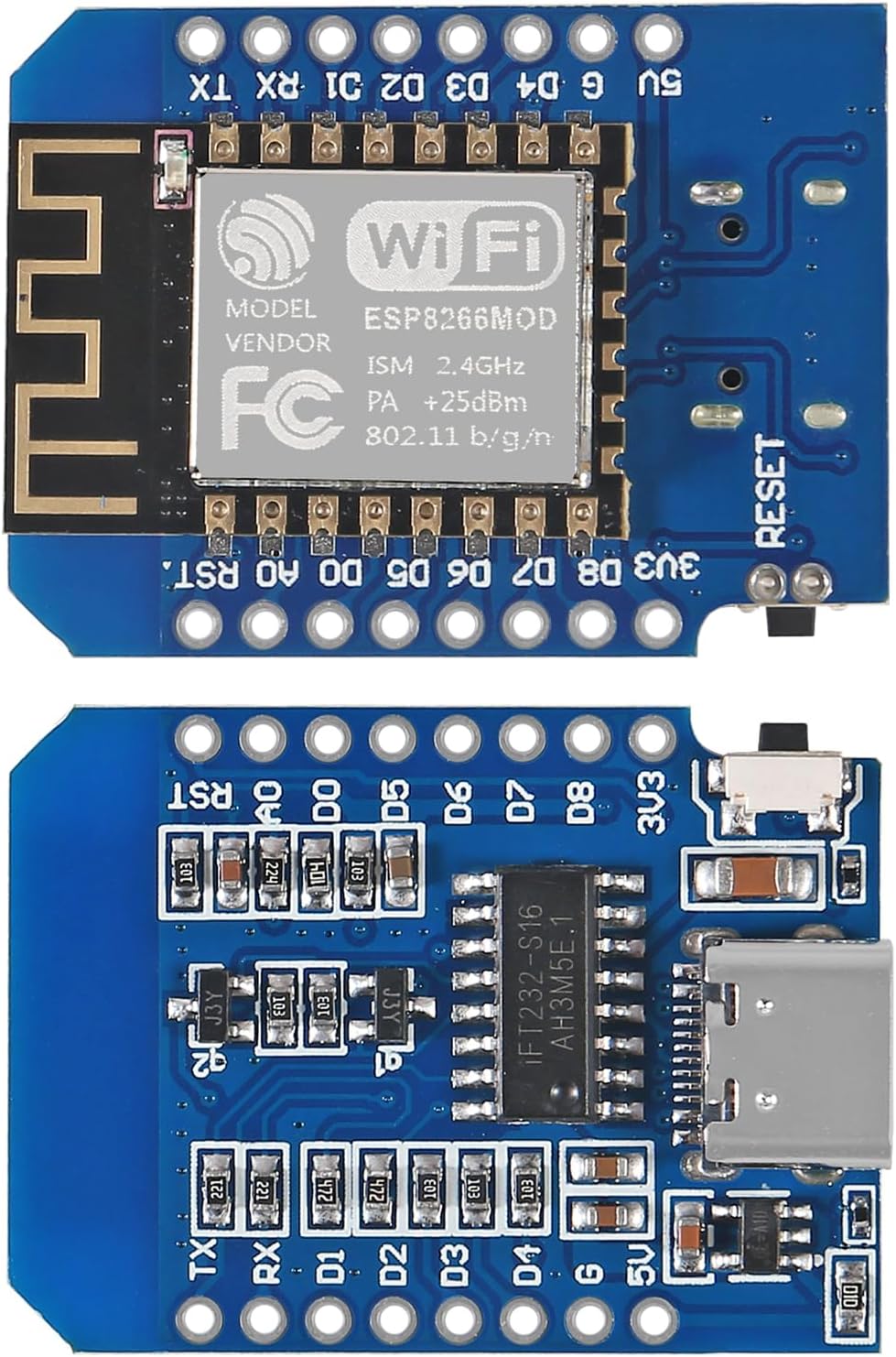 ESP8266 Type C ESP-12 ESP-12F NodeMcu Mini D1 Module WeMos Lua 4M Bytes WLAN WiFi Internet Development Board with Type C USB Connection