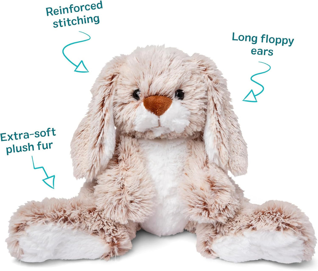 Melissa & Doug Burrow Bunny Stuffed Animal Plushie with Big Feet, Floppy Ears & Fluffy Tail, Adorable Pretend Play