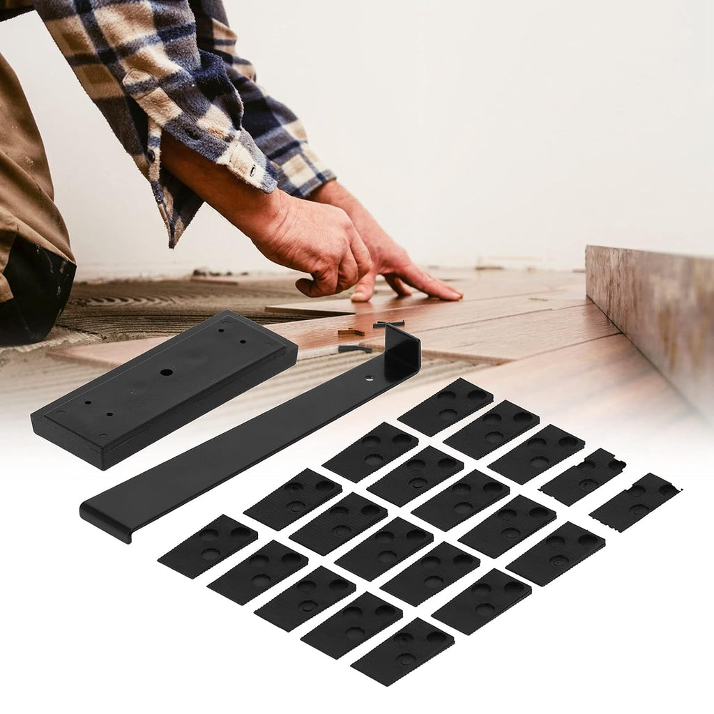 Floor Install Kit, Laminate Wood Flooring Installation Kit, Pull Bar, Black Tapping Block, 20 x Black Spacer, Black