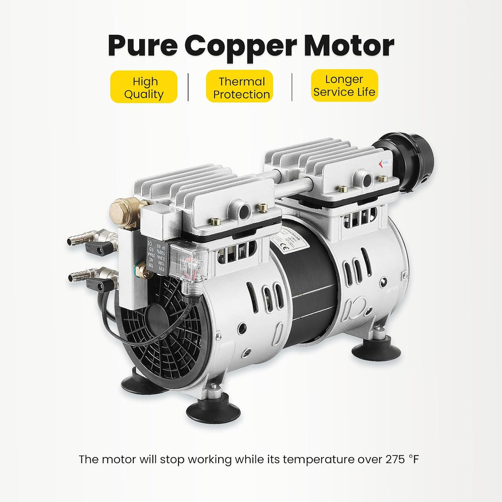 Pond Aerator Pump 5.2 CFM, 3/4 HP 550W Compressor for Outdoor Pond No Timer