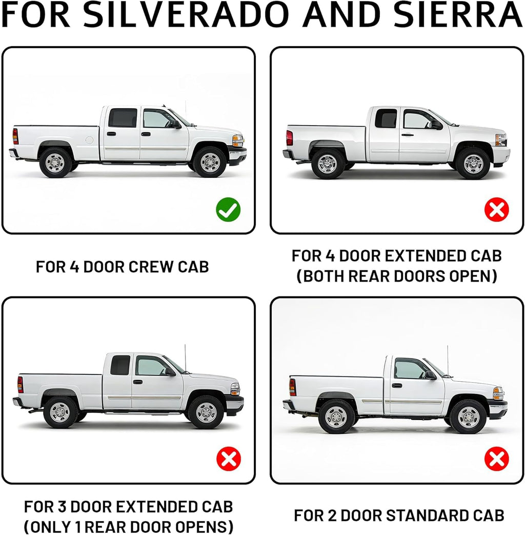 Outer Rocker Panels and Cab Corners Compatible with 1999-2007 Silverado