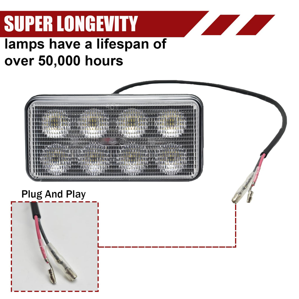 LED Work Light for Kubota Skid Steer Replace V0511-53510 (Silver-1PCS)