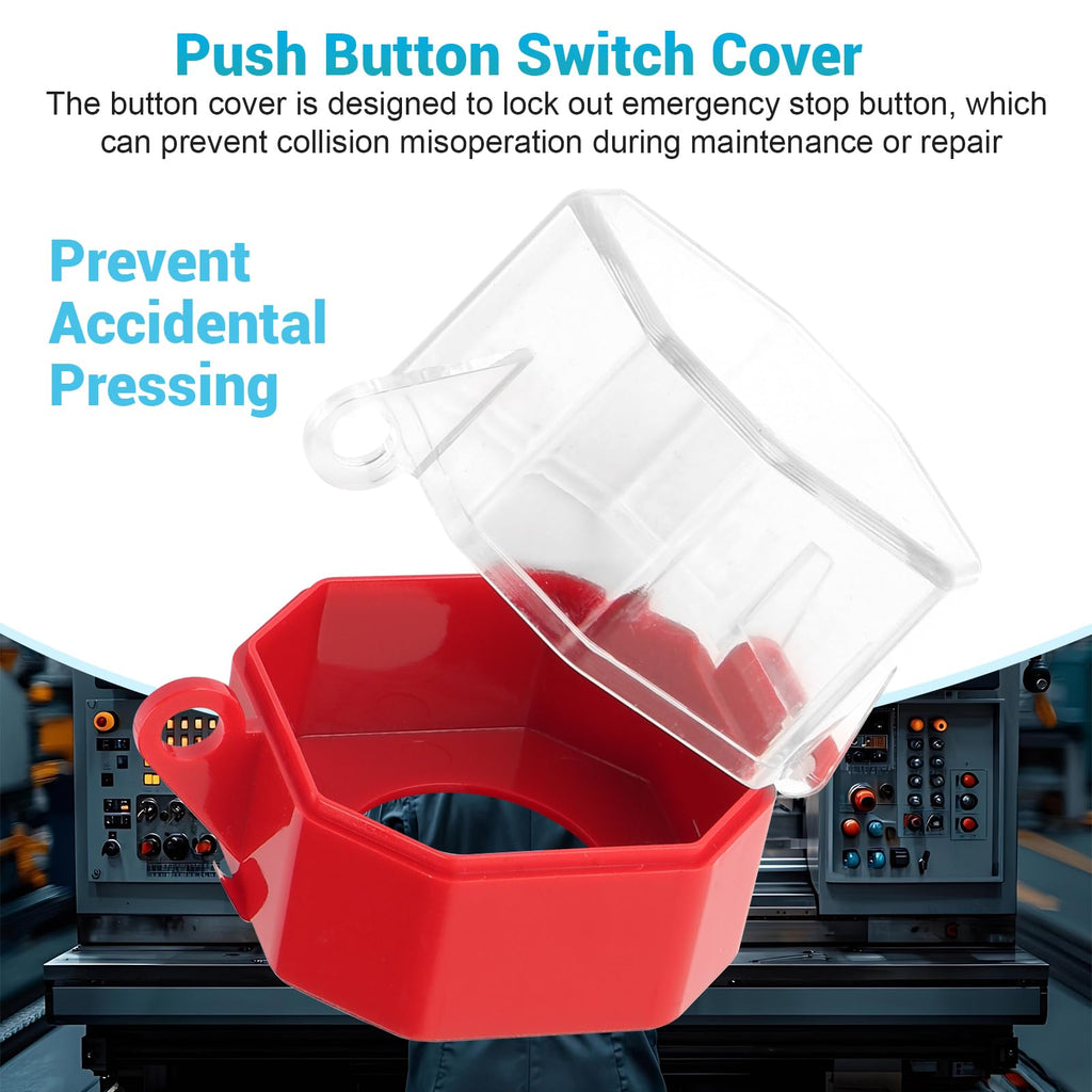4 Pack Emergency Stop Button Cover Lockout, Square Transparent