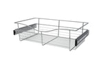 Chrome 24" Wire Pullout Basket for 14" Deep Closet - 7" H