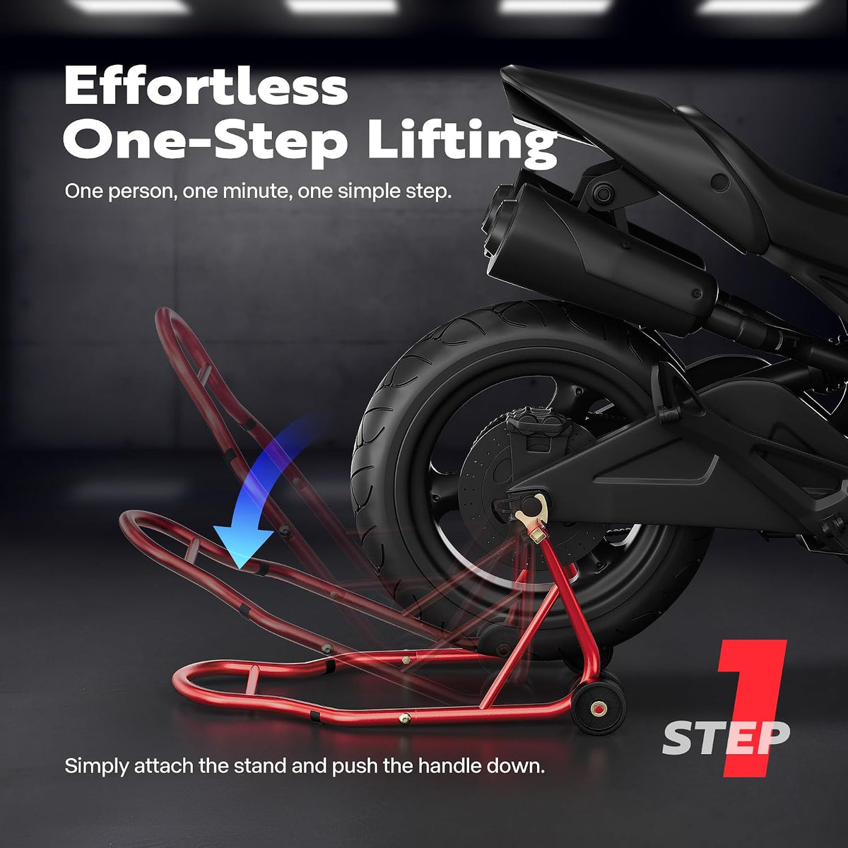 Motorcycle Stand 441 Lbs Capacity, Red
