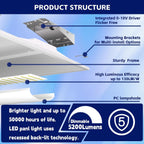 2Pack 2x2 LED Center Basket Troffer Light, 5CCT Color Tunable 3000K-6500K,5 Watt Adjustable 40W/35/30/25/20W, 0-10V Dimmable Drop Ceiling Lights, 120-277V-ETL Qualified