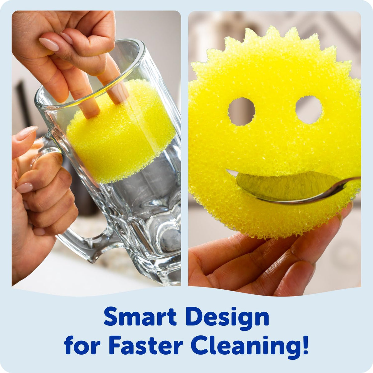 Scratch-Free Multipurpose Kitchen Sponges - Bulk Dish Sponges for Kitchen, Bathroom, Household Cleaning & More - Made