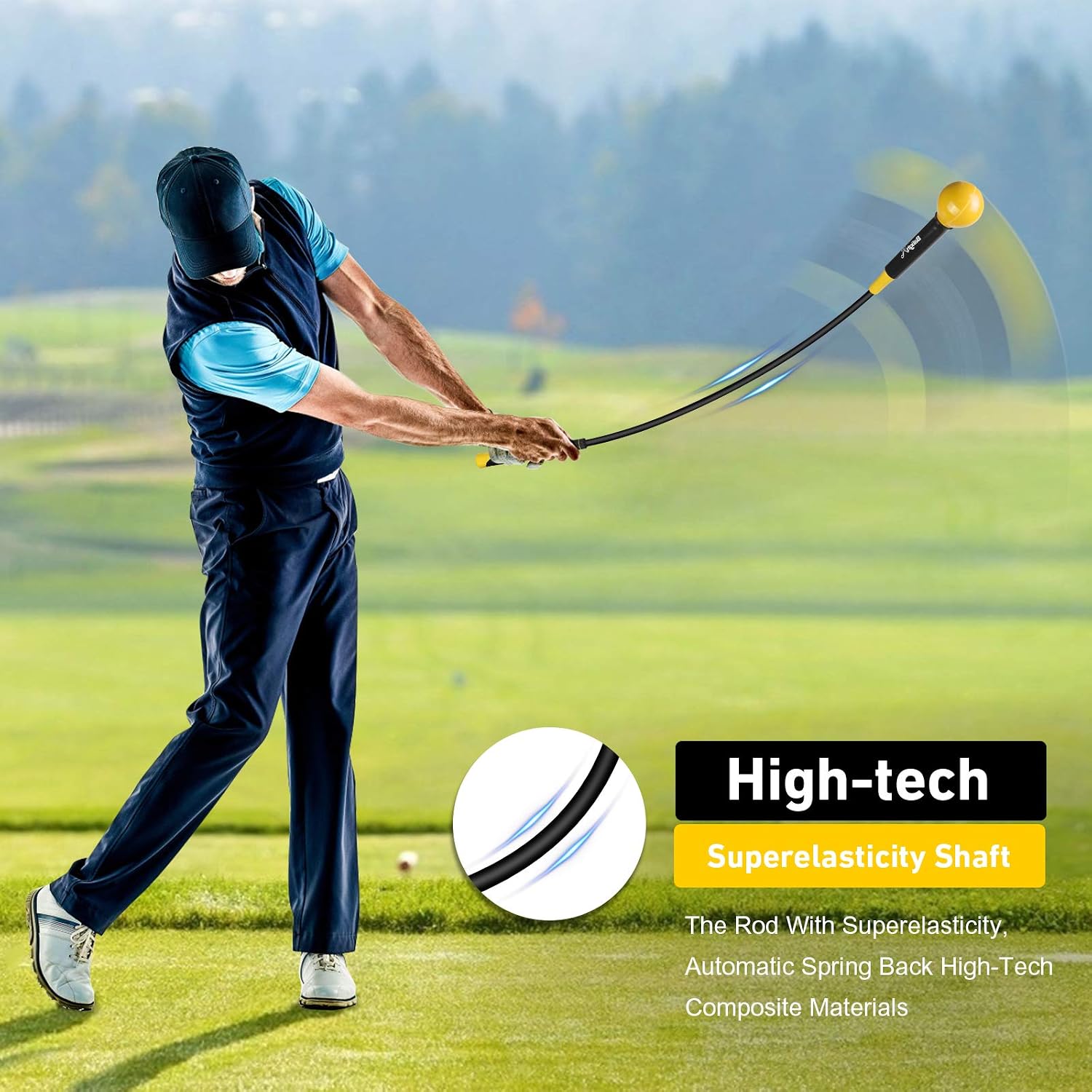 Golf Swing Trainer Aid and Correction for Strength Grip Tempo & Flexibility Training Suit for Indoor Practice