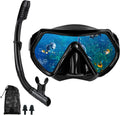 Snorkeling Gear for Adults, Dry Snorkel Mask Set, Scuba Diving Snorkle mask Set Adult, Panoramic Wide View Anti-Fog