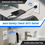 GFCI Outlet Light Switch Combo, 15A Self-Test TR ETL Listed 1 Pack | Tamper-Resistant Ground Fault Circuit