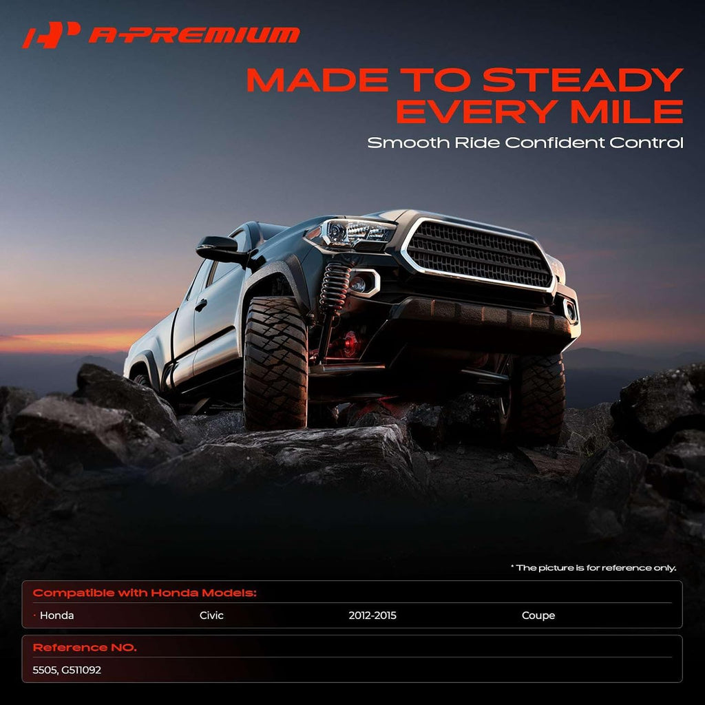 A-Premium Rear Shock Absorbers, Set of 2 - Compatible with Honda