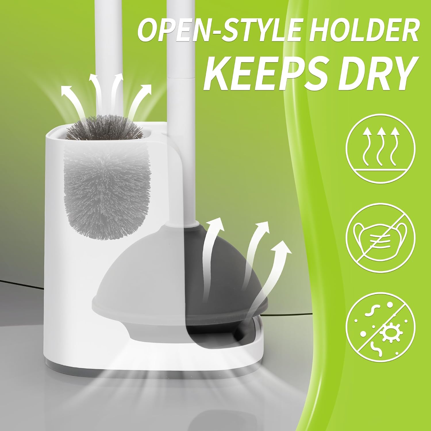 Toilet Brush and Plunger Set Hidden | S-Shaped Toilet Brush Plunger Combo, Perfect for Homes, Apartments & Bathrooms