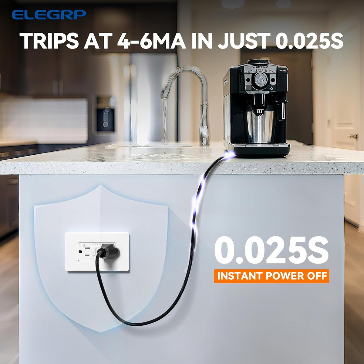 GFCI Outlet Outdoor, 15 Amp Self-Test GFI Electrical Outlet with Thinner Design, Weather & Tamper Resistant GFCI