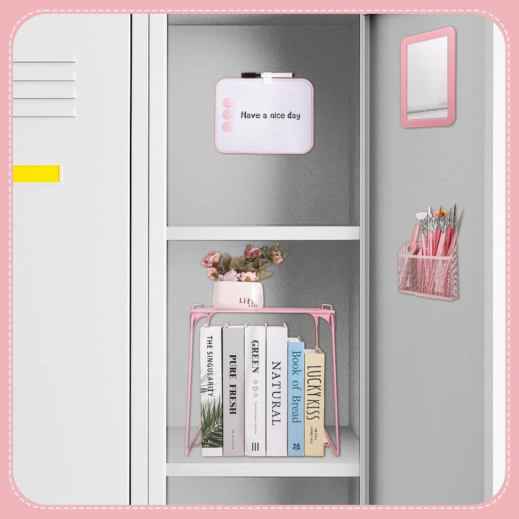 13 Pcs Pink Locker Accessories for Girls Locker Organizer Kit | Back to School Party Office School, Locker Shelf for