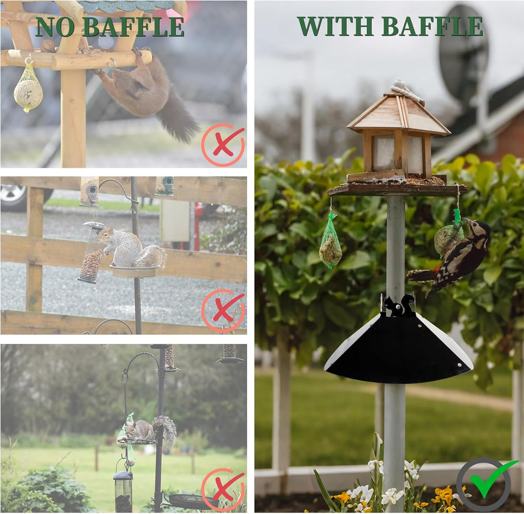 Metal Squirrel Baffle for 4x4 Post, 18 Inch Baffle for Bird Feeder, Outside Wooden Pole Mount Squirrel Guards for