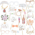 Wedding Photo Booth Props 23 Pcs Rose Gold for Bachelorette Party