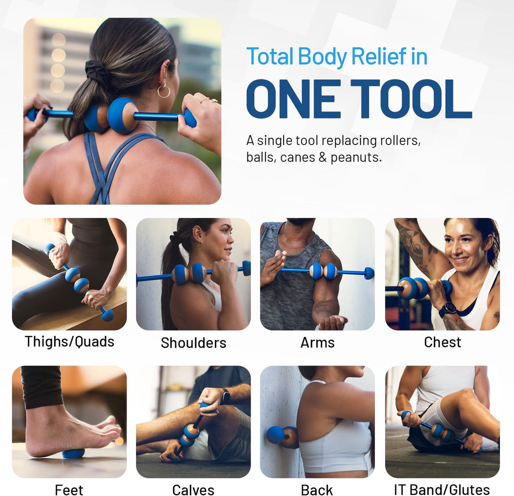 MOBO Deep Tissue Muscle Roller Stick for Back, Leg Recovery Massage Roller | One tool replaces a foam roller, massage