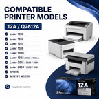 Q2612A 12A Black Toner Cartridge 2-Pack Replacement for HP 12X 12A