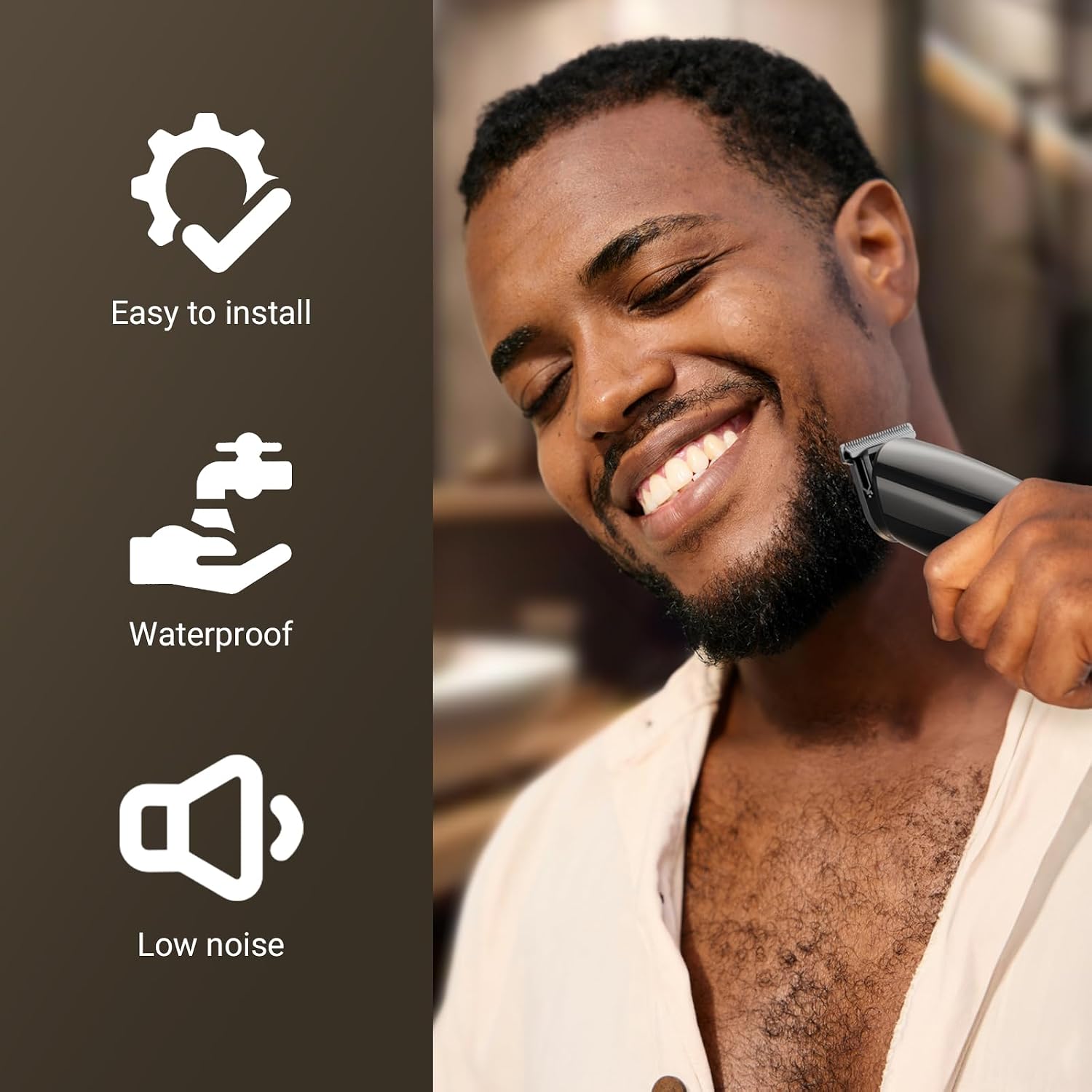 Rechargeable Beard Trimmer for Men: 𝟏𝟐-in-1 Grooming Kit | 𝐏𝐫𝐨fessional Barber Hair Clippers with 6 Detachable Heads