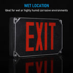 LEONLITE 8-Pack Wet Location LED Exit Sign with Battery Backup Black