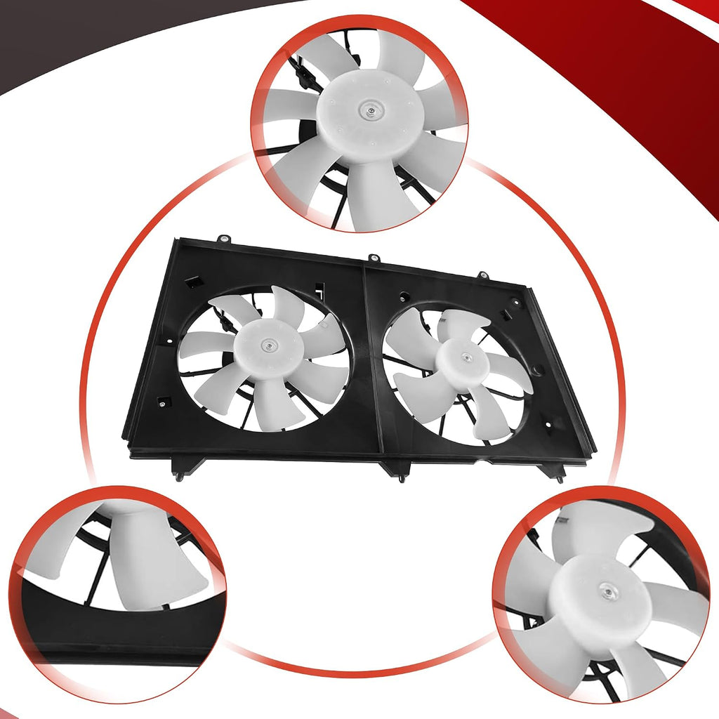 PartsFlow Engine Radiator Cooling Fan Assembly for 2003-2007 Honda Accord 2.4L 19015RAAA02 620-257