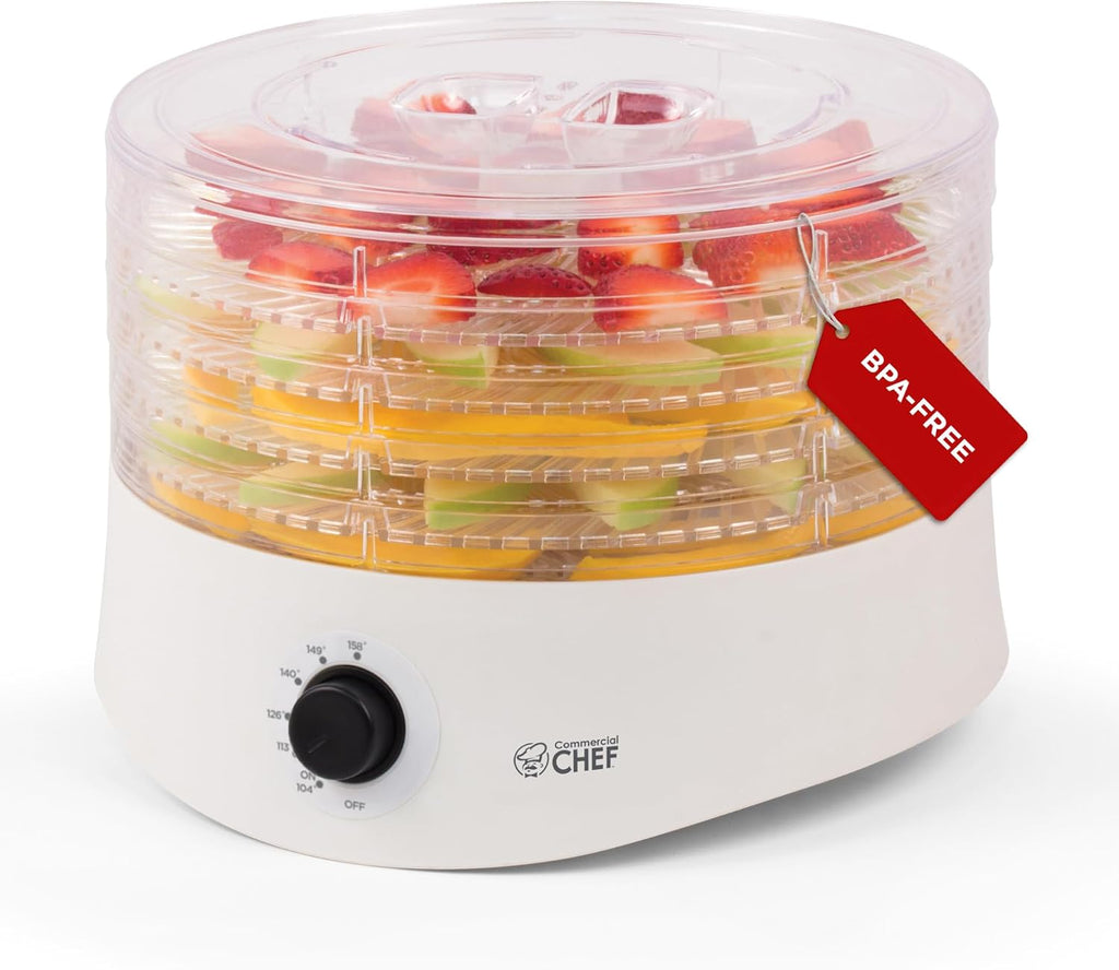Food Dehydrator, Five 9.25” BPA-Free Trays, CCD100W6, White