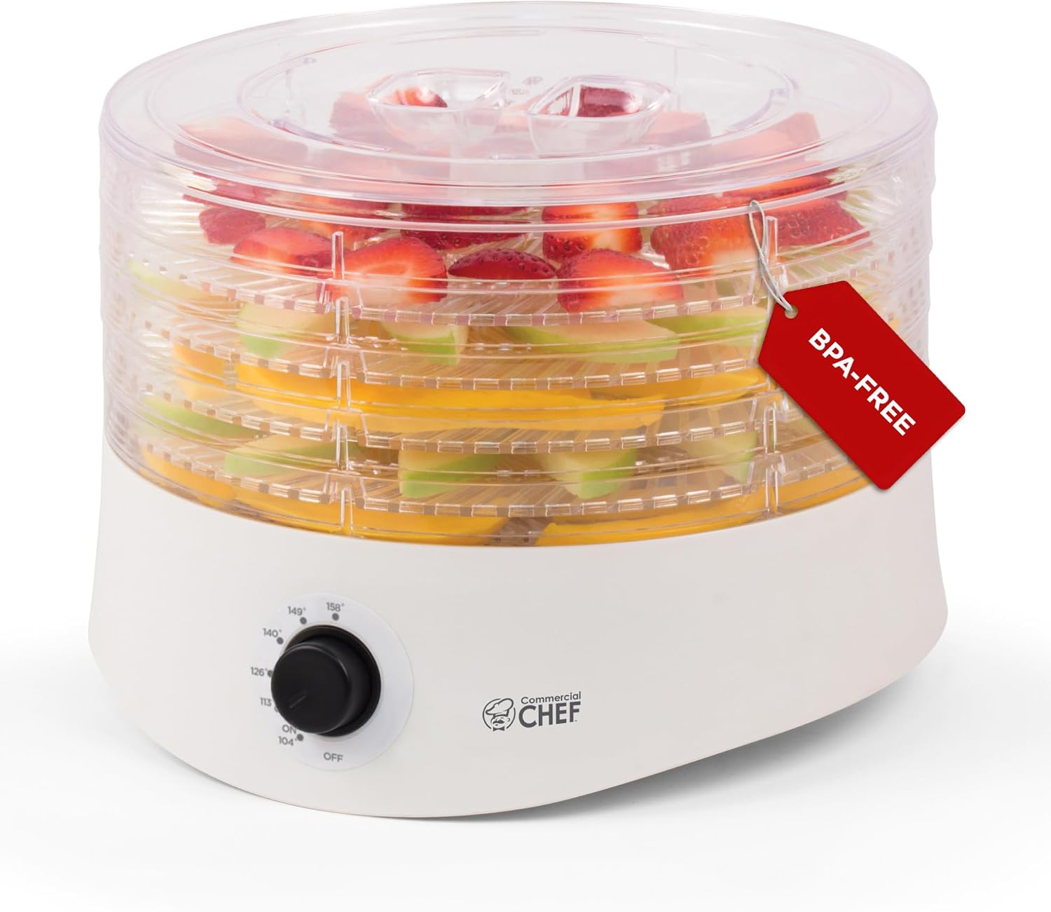 Food Dehydrator, Five 9.25” BPA-Free Trays, CCD100W6, White
