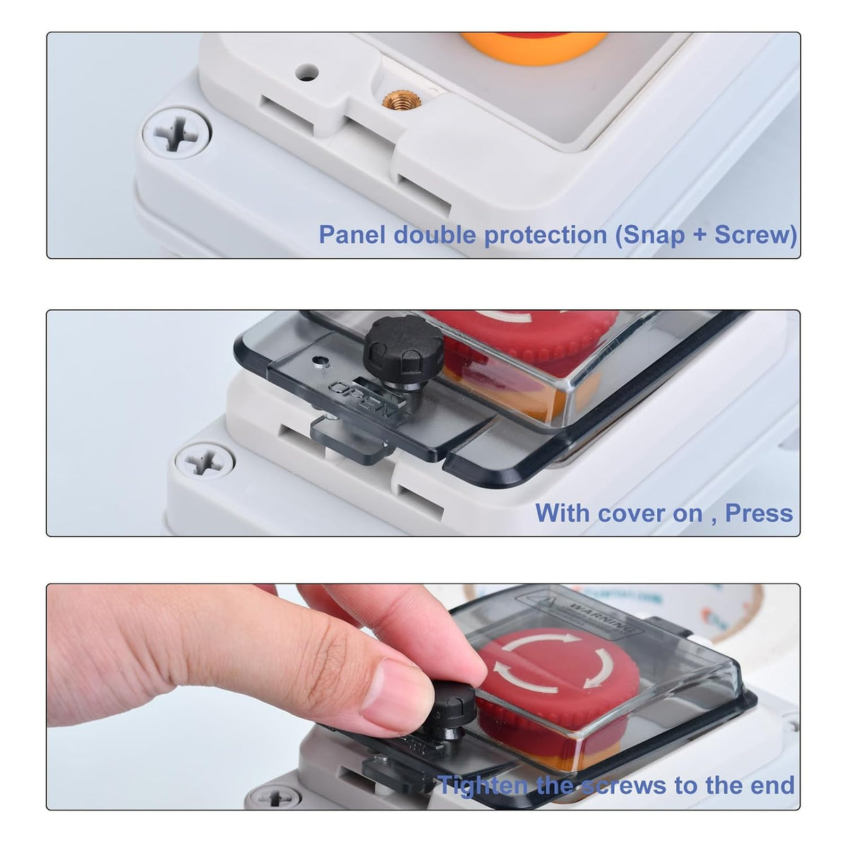 Emergency Stop Button with Box, Emergency Shut Off Switch E-Stop 660V 10A