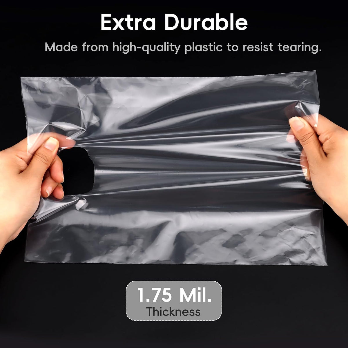 12x15 Clear Plastic Bags with Handles 100 Pack
