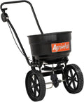 Push Lawn and Garden Broadcast Spreader for Seed and Fertilizer, 50 lb Capacity Walk-Behind Spreader with Cable Flow