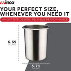 2 qt Silver Stainless Steel Bain Marie Pot Listed