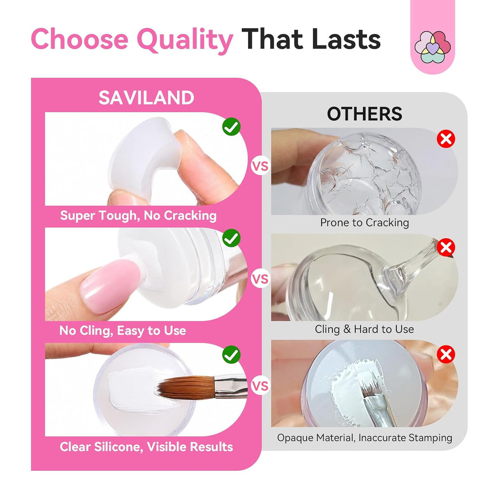 French Tip Tool Sturdy Silicone French Tip Nail Stamp 7PCS