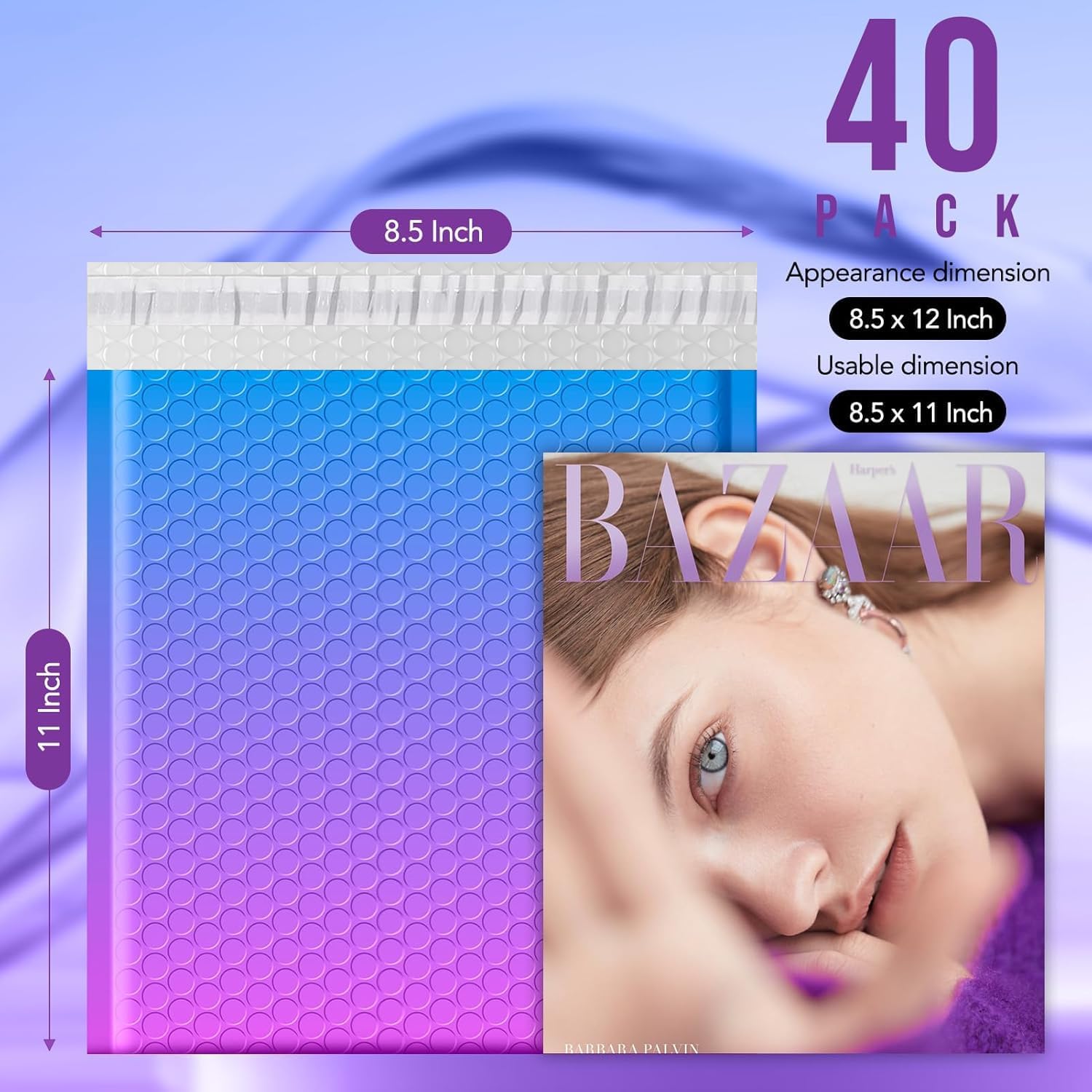 Bubble Mailers 8.5x12" 40 Pack Padded Envelopes Usable Size 8.5x11" | Thick Mailing Envelopes Bubble Opaque Padded