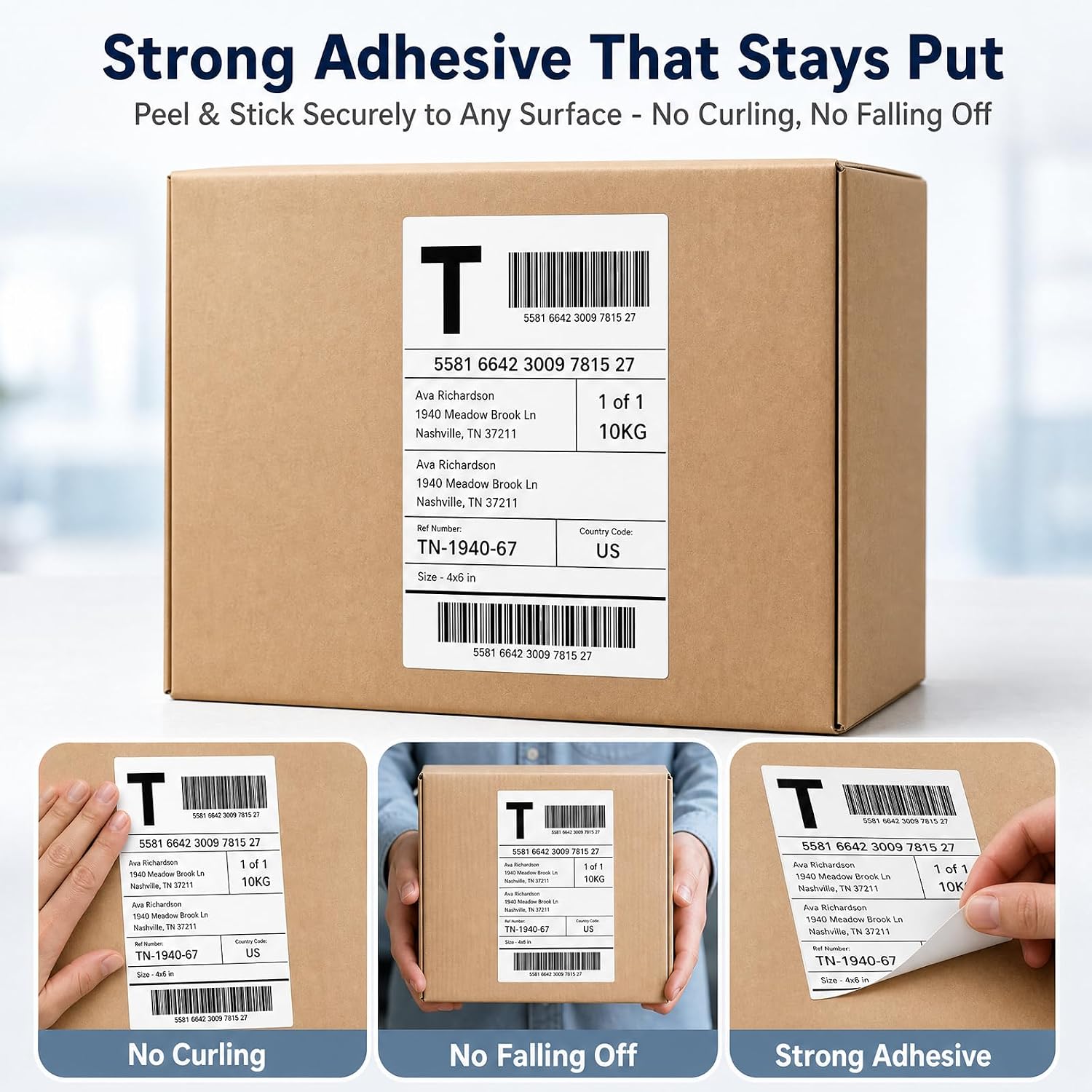 4x6 Direct Thermal Shipping Labels, Compatible with Thermal Printers, for Shipping, Mailing, Small Business (200)