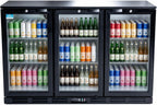 Hakka 53 Inch Back Bar Cooler - 3 Glass Doors Beverage Refrigerator