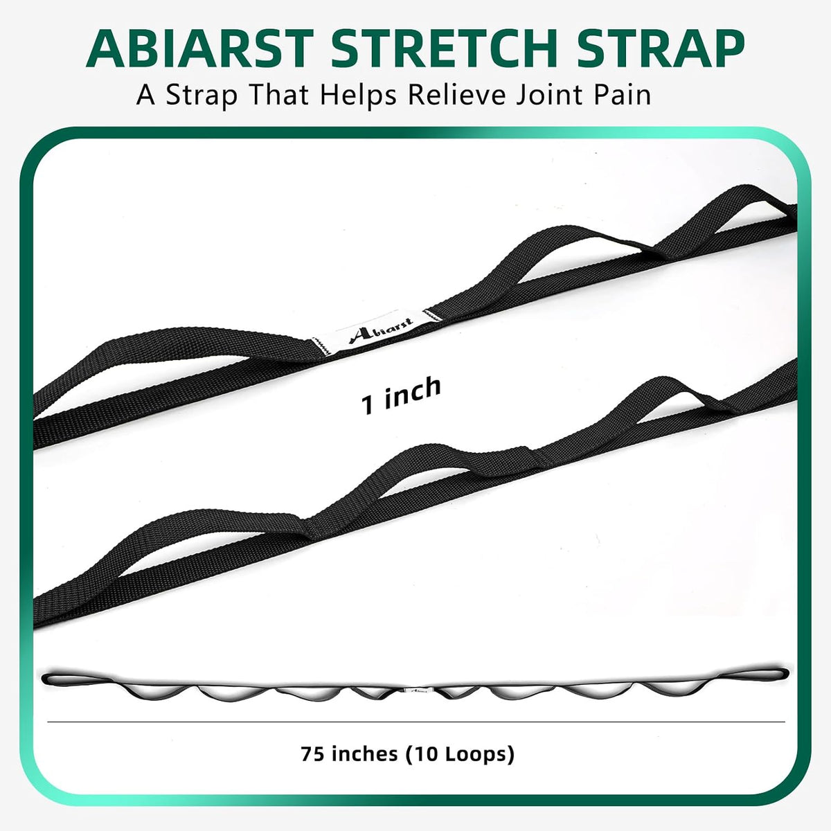 Stretching Strap Yoga Straps for Physical Therapy, 10 Loops Non-Elastic Stretch Band for Pilates, Flexibility