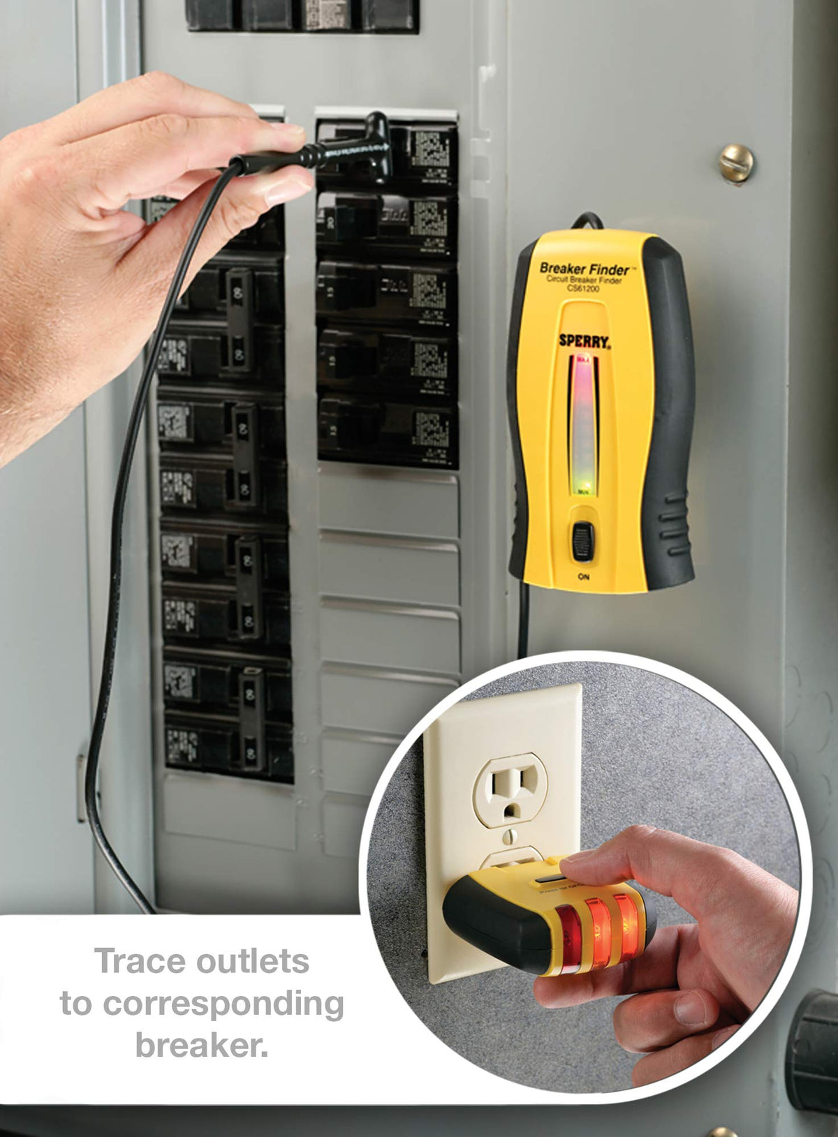 Sperry Instruments CS61200P Circuit Breaker Finder Kit, 120V AC
