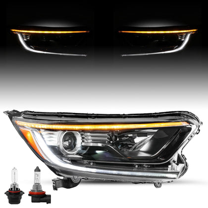 Right Headlight w/Bulbs for 2017-2022 Honda CRV Halogen w/LED DRL