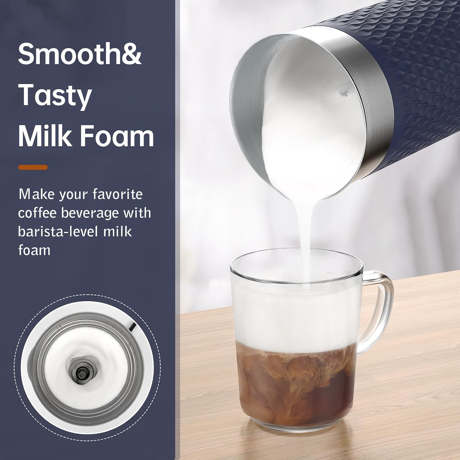 Milk Frother, 4-in-1 Electric Milk Steamer, Automatic Warm and Cold Foam Maker and Milk Warmer for Latte