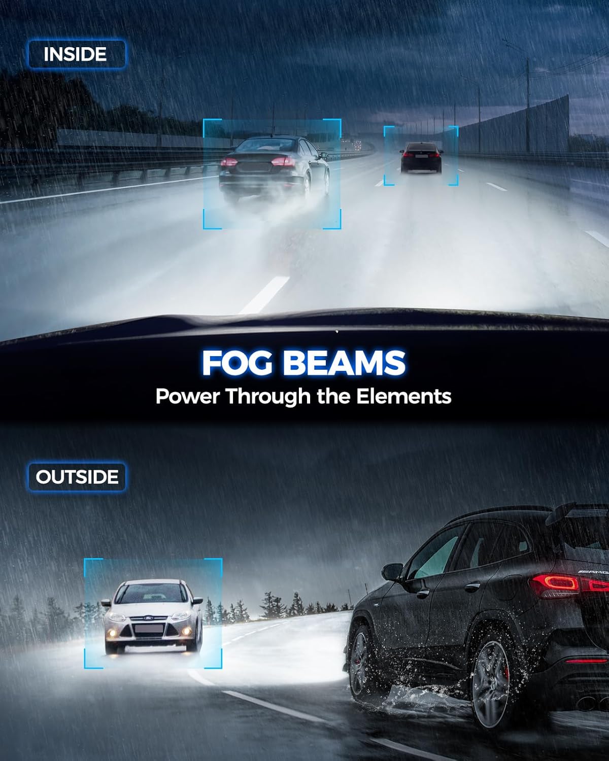 9006 LED Fog Light Bulbs or DRL, 10,000 Lumens 6000K White, 48 Chips Fog Lights, 9006 Led Bulb 1:1 Mini Size 9006 Led
