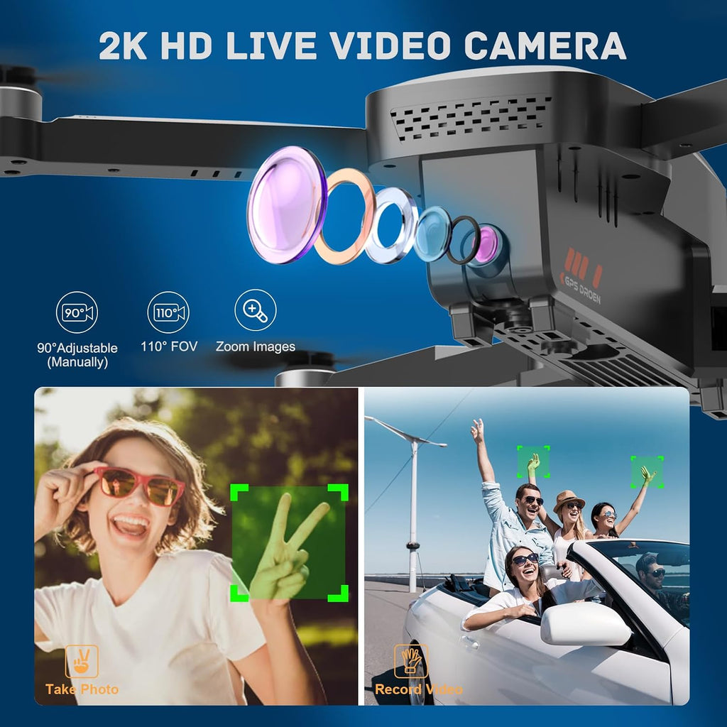 Drones with Camera for Adults 4K - GPS Drone with Auto Return, Brushless Motor, Foldable Mini RC Quadcopter for Kids