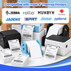 4x6 Fanfold Thermal Shipping Labels, BPA & BPS Free,1000 Labels