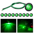 3/4" Round LED Clearance Marker Lights,Green, 10-Pack