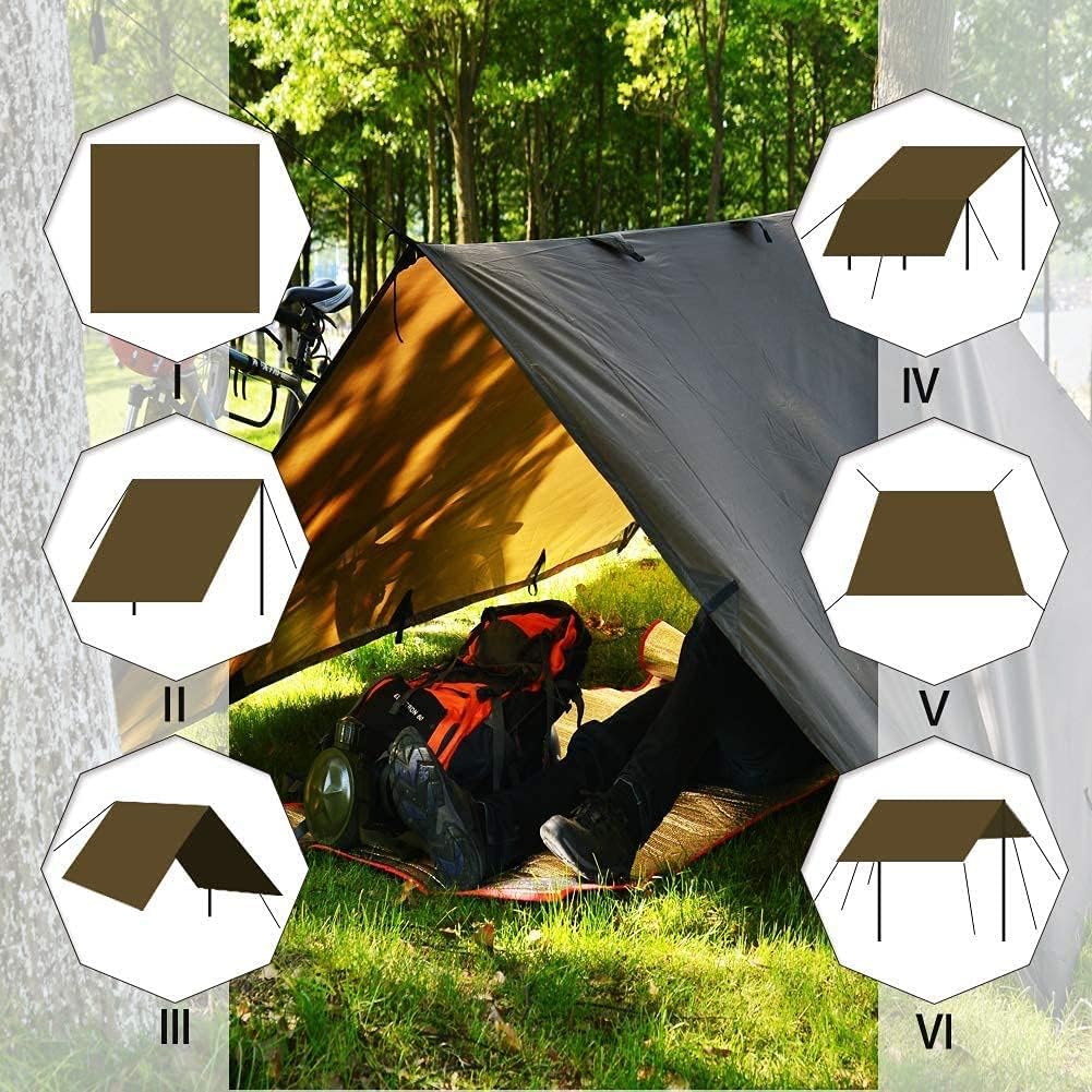Tent Tarp, Picnic Mat Camping Tarp Tent Hammock Tarp, pu Waterproof Camping tarp Tent Rain Fly Picnic Mat Survival