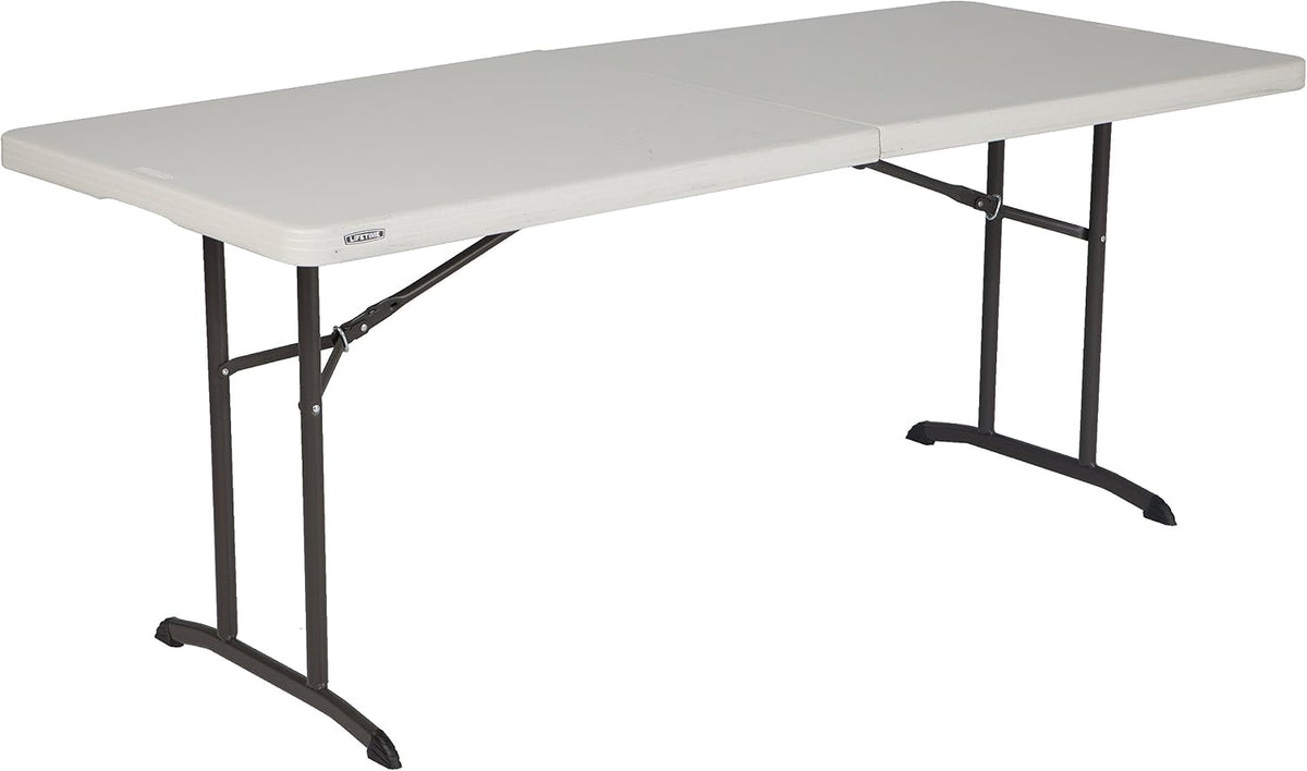 Commercial Fold-in-Half Table, 6-Foot, Almond