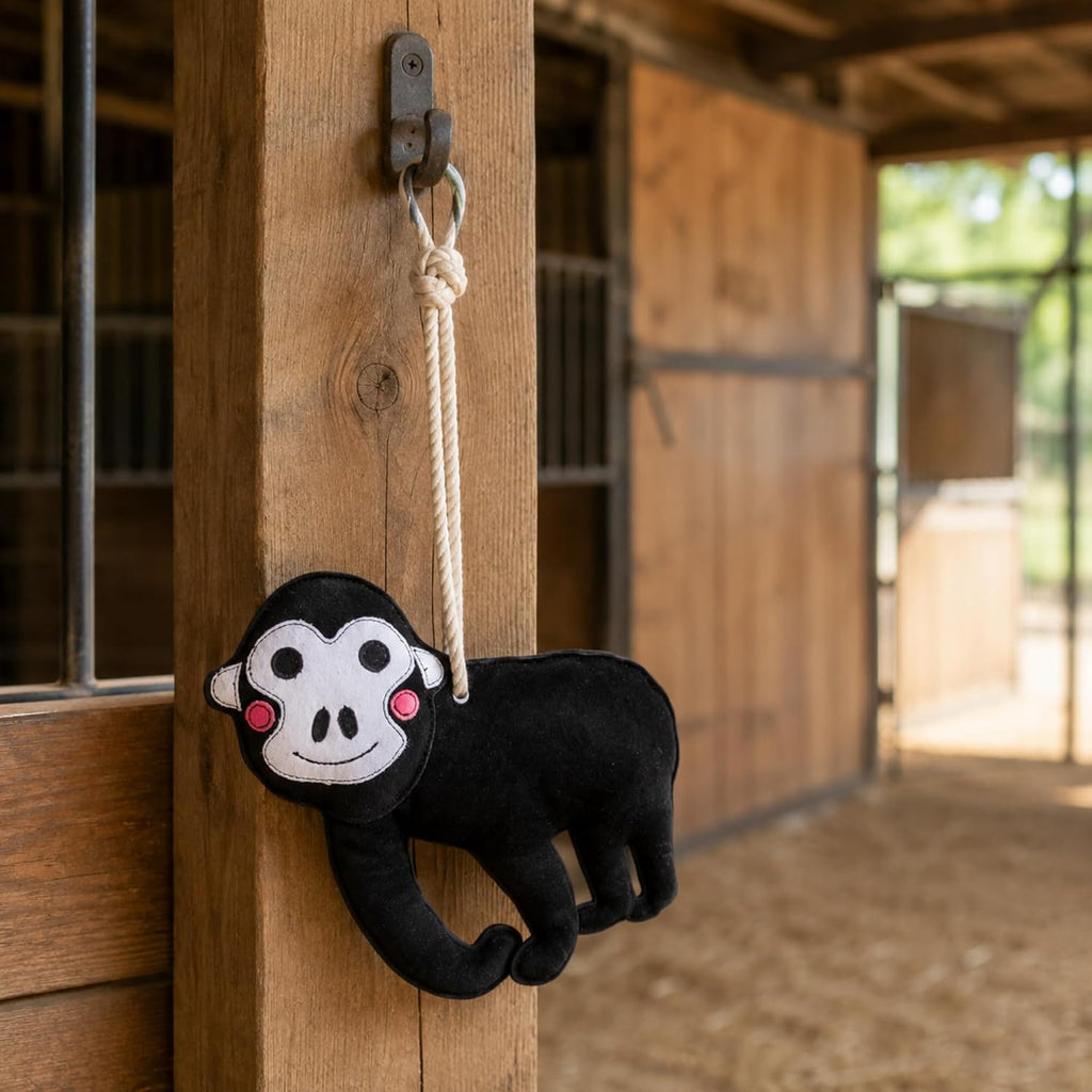 StallBuddy Horse Stall Toy, Enrichment Toy for Boredom Relief, Genuine Suede Leather Hanging Horse Toy T1